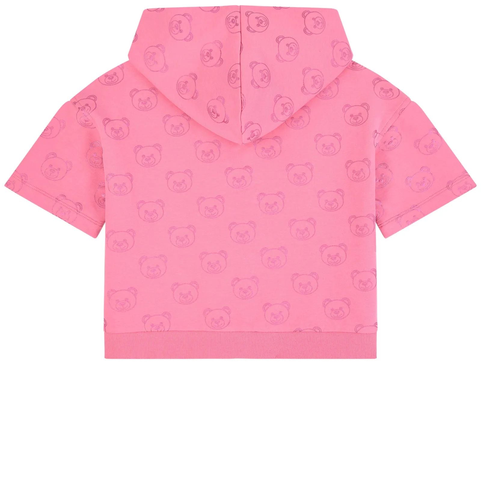 Girls Pink Cotton Zip-up Sweatshirt