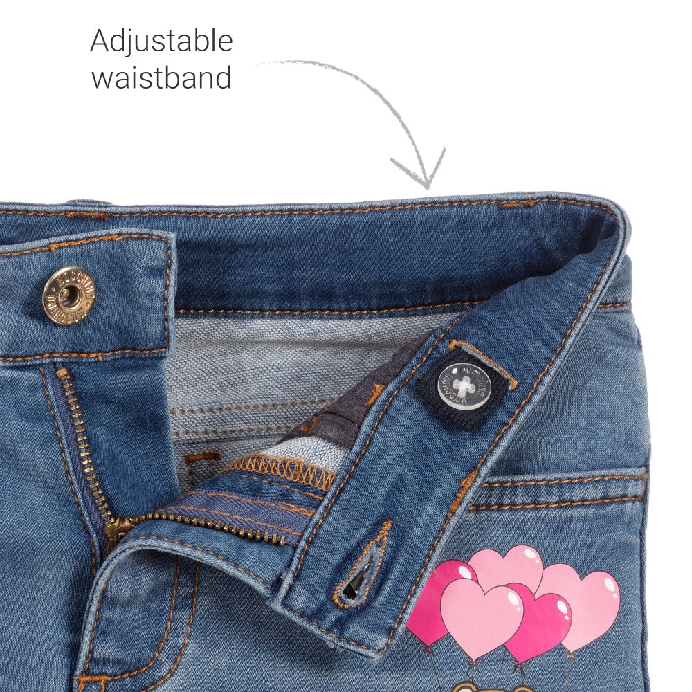 Girls Blue Logo Denim Trousers