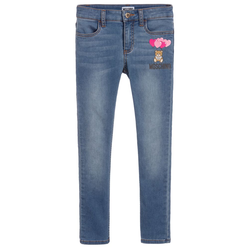 Girls Blue Logo Denim Trousers