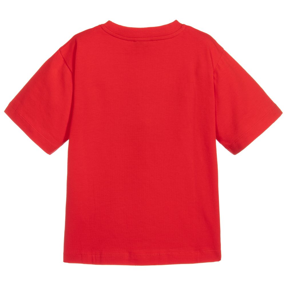 Boys & Girls Red Logo Cotton Maxi T-shirt
