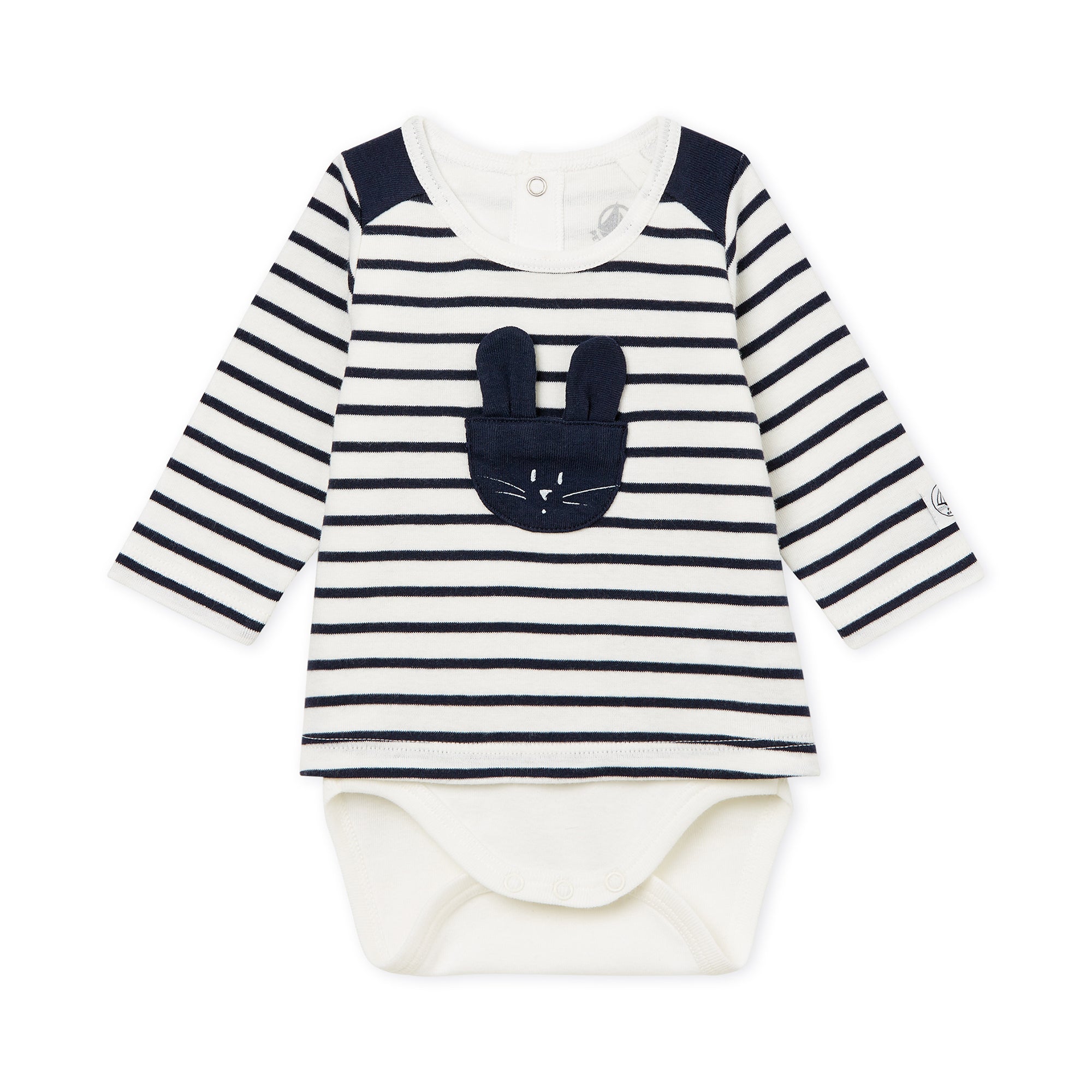 Baby White Stripes Babysuit