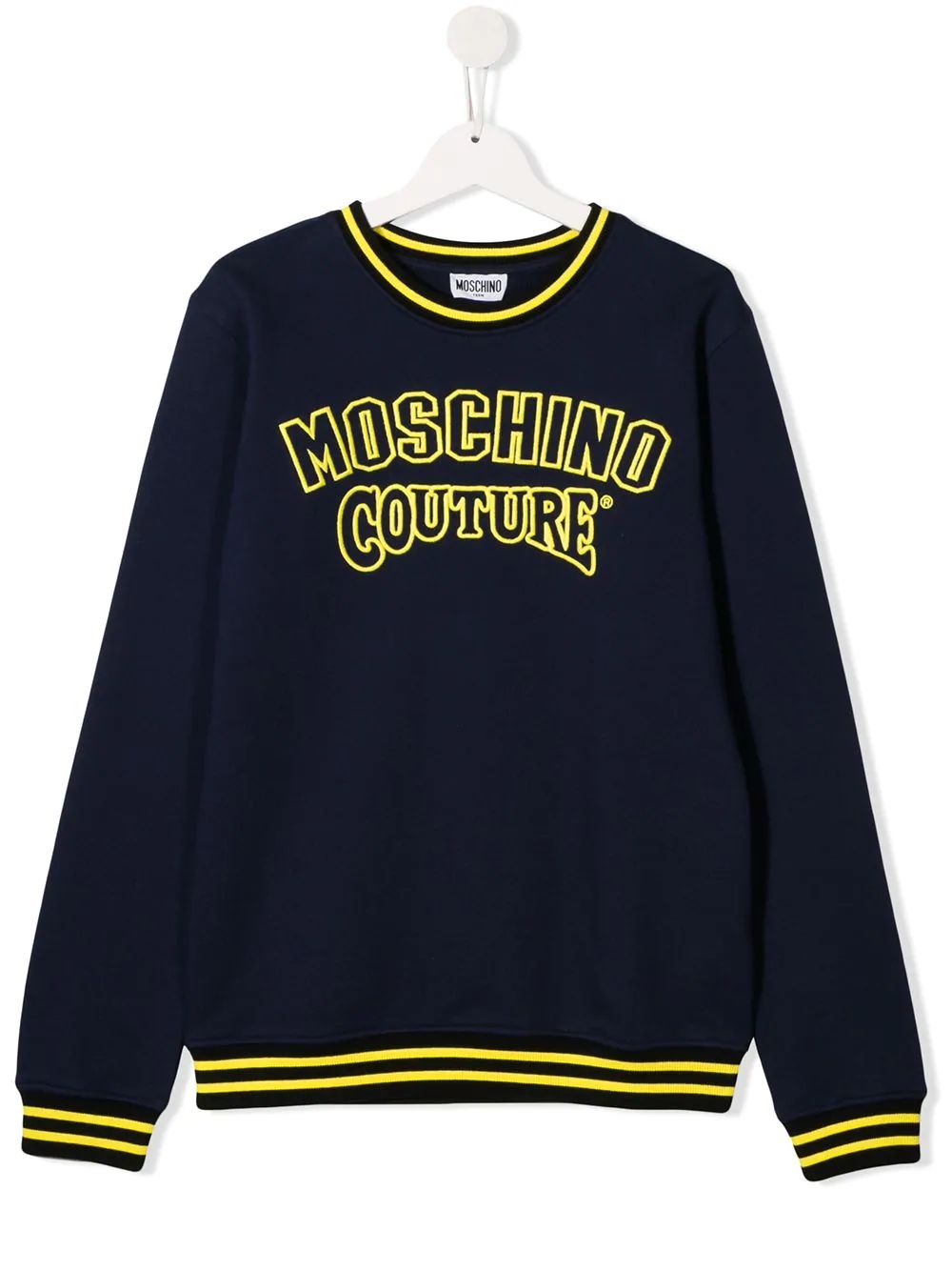 Boys Navy Logo Cotton Sweatshirt