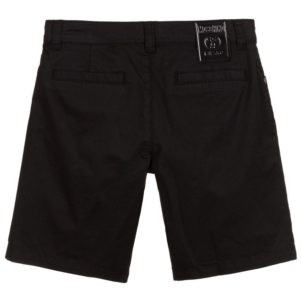 Boys Black Cotton Shorts