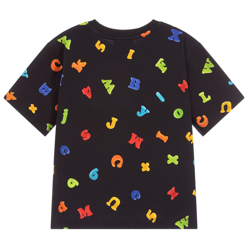 Boys & Girls Black Cotton T-shirt