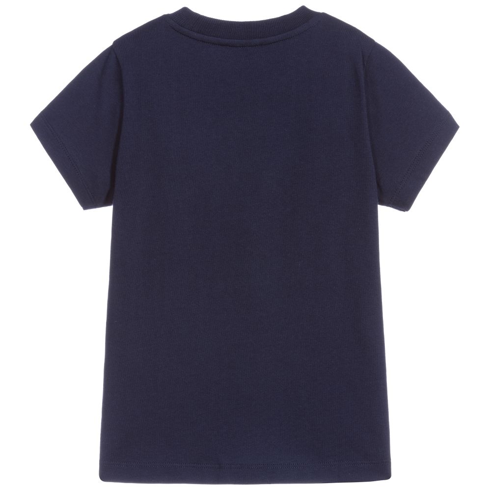 Boys & Girls Blue Logo Cotton T-shirt