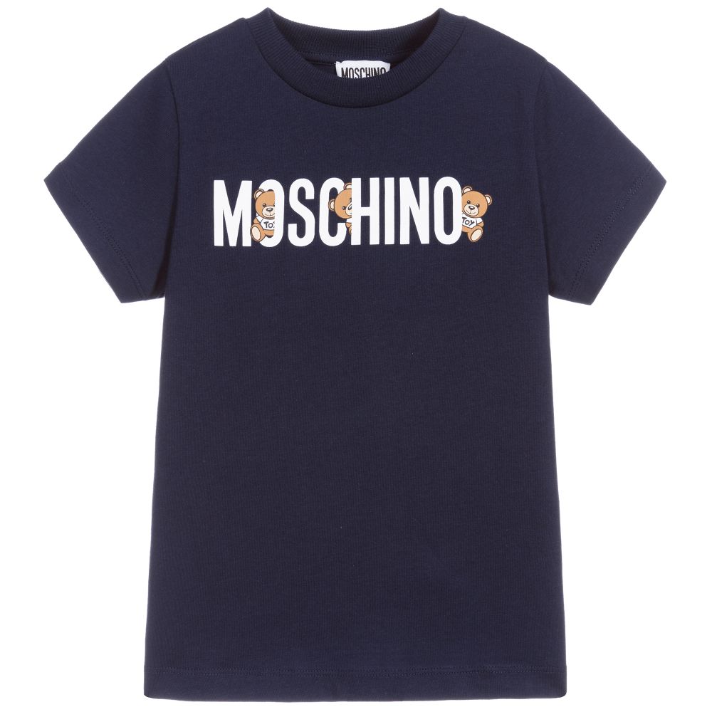 Boys & Girls Blue Logo Cotton T-shirt