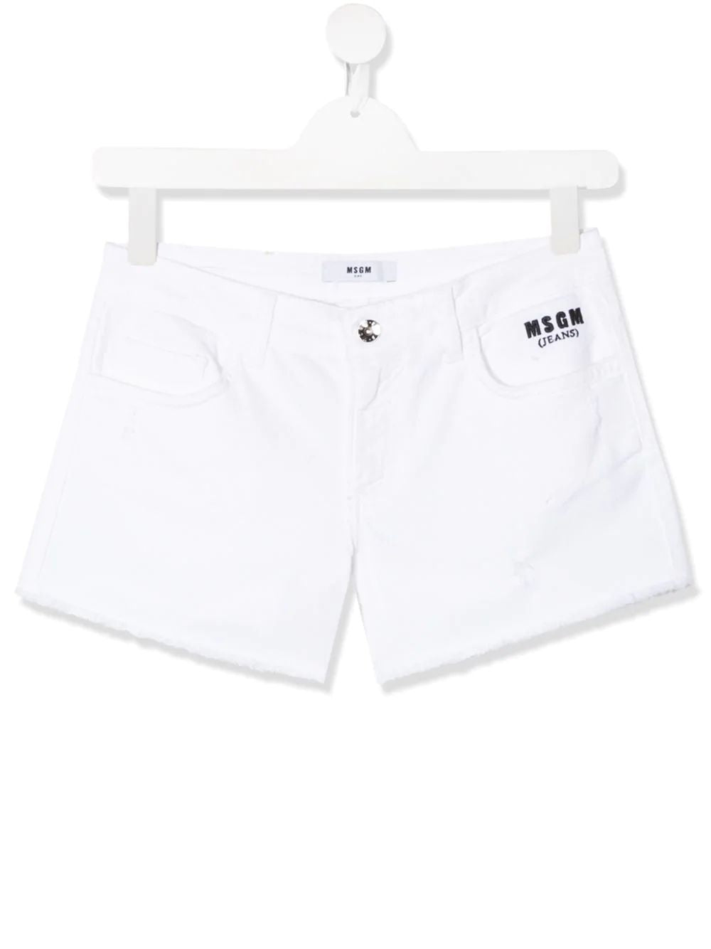 Girls White Denim Shorts