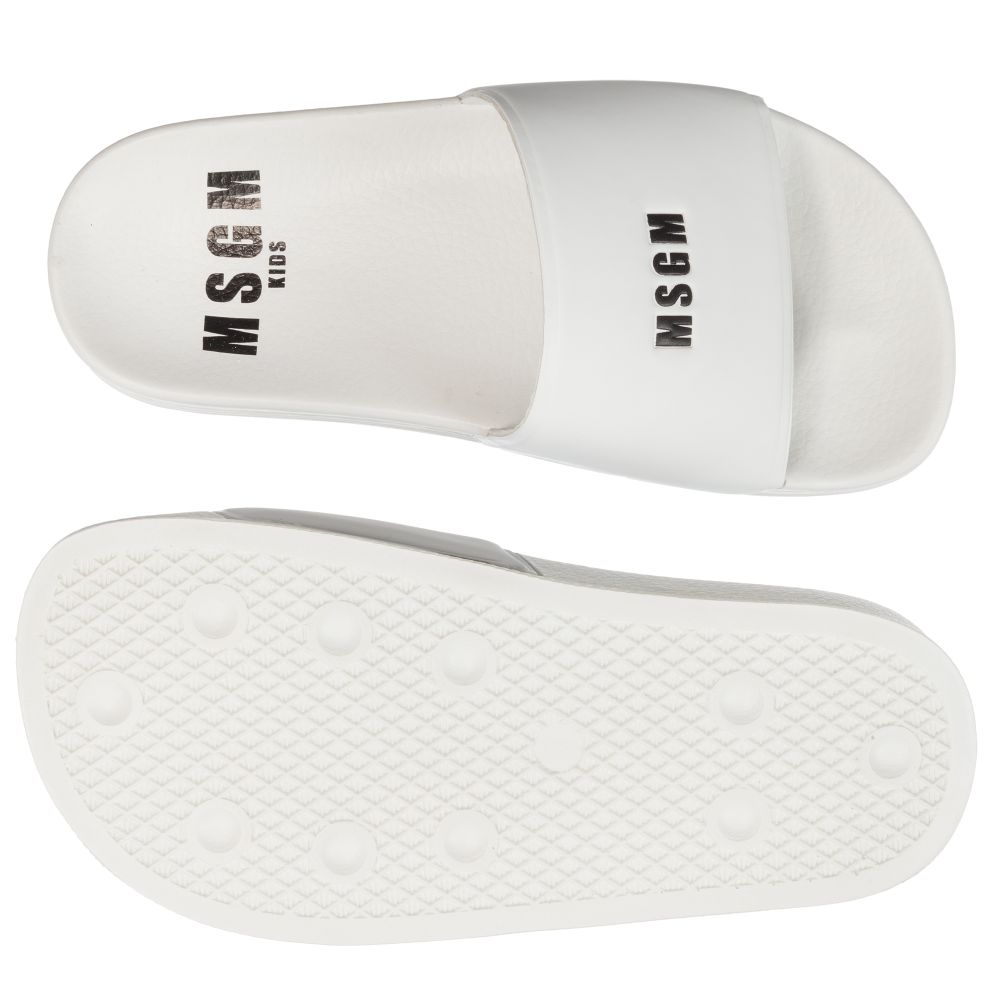 Boys & Girls White Logo Sandals
