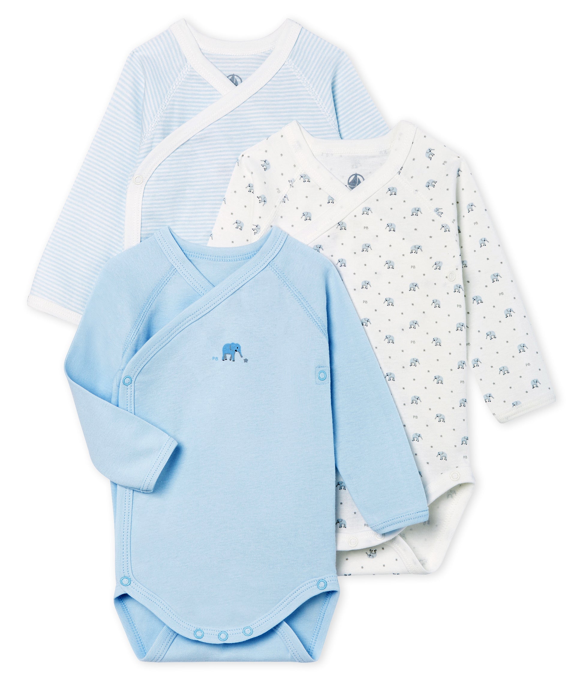 Baby Boys Rice & Light Blue Cotton Sets