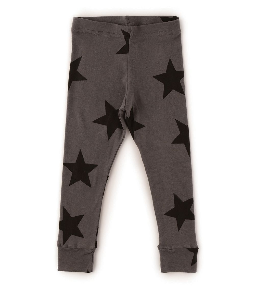 Boys & Girls Dark Grey Star Cotton Leggings