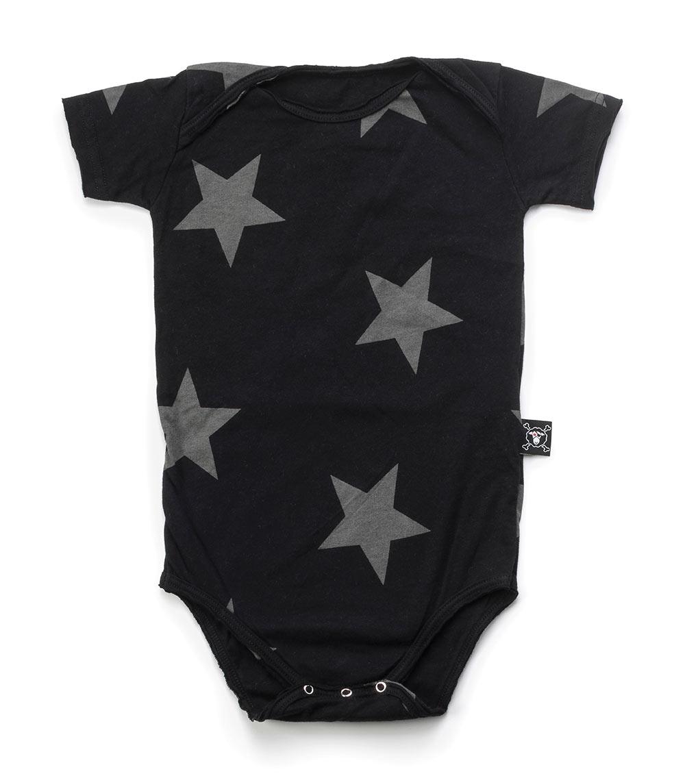 Baby Boys & Girls Black Cotton Babysuit