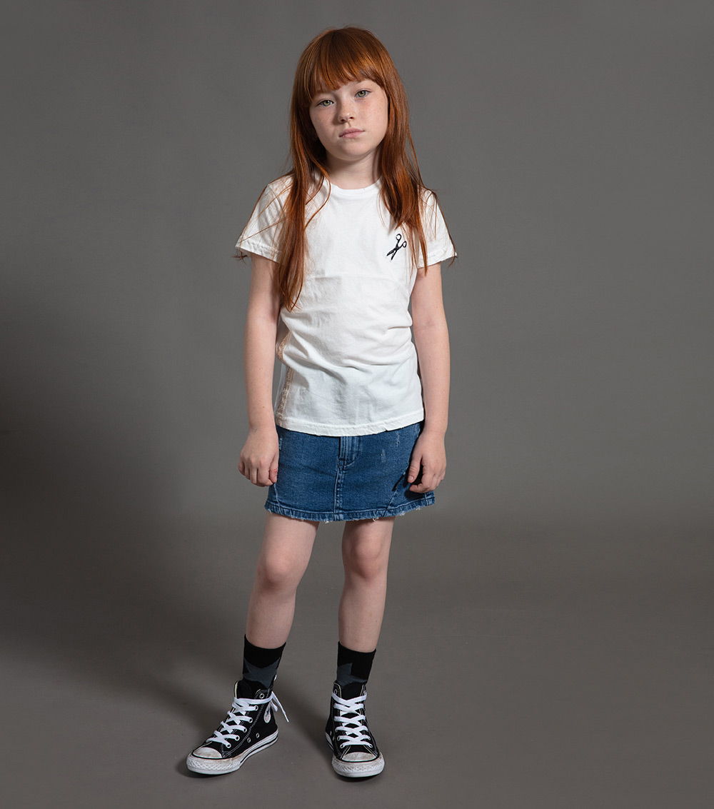 Boys & Girls White Cotton T-shirt