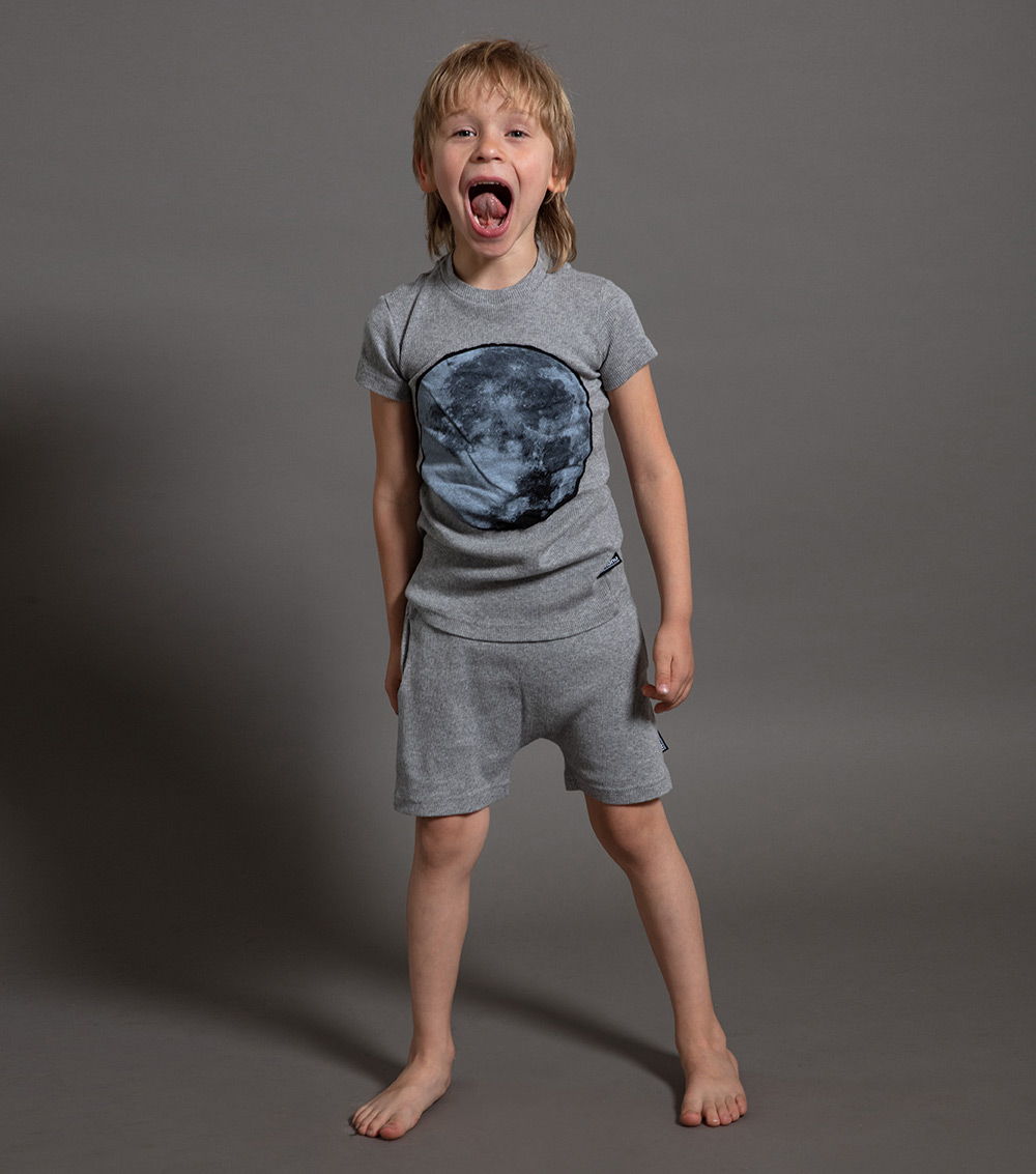 Boys & Girls Grey Moon Cotton Nightwear Set