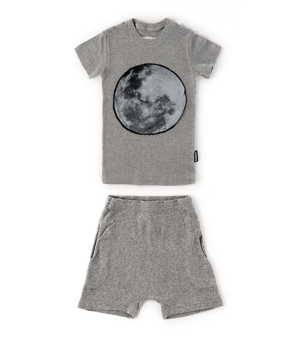 Boys & Girls Grey Moon Cotton Nightwear Set