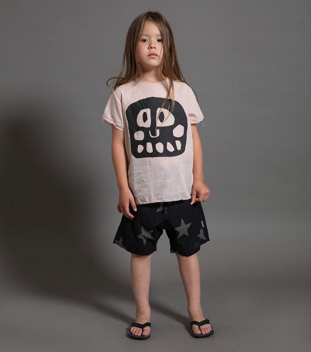 Boys & Girls Black Star Cotton Shorts