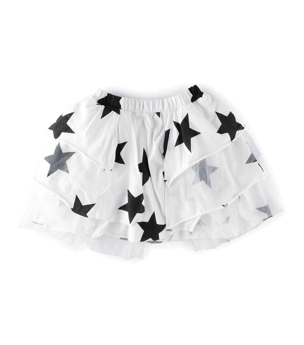 Girls White Star Tulle Skirt