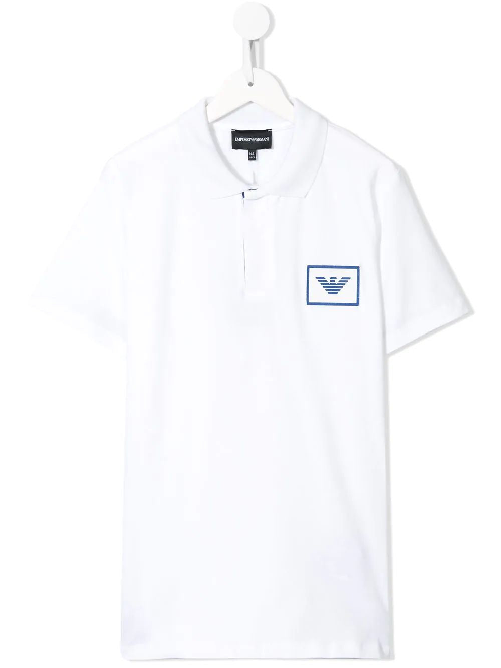 Boys White Logo Cotton Polo Shirt