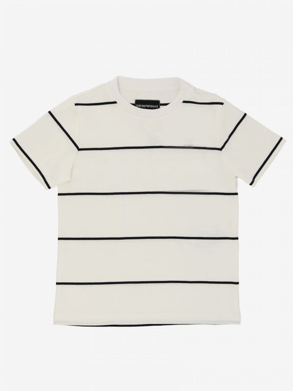 Boys Beige Stripe Cotton T-shirt