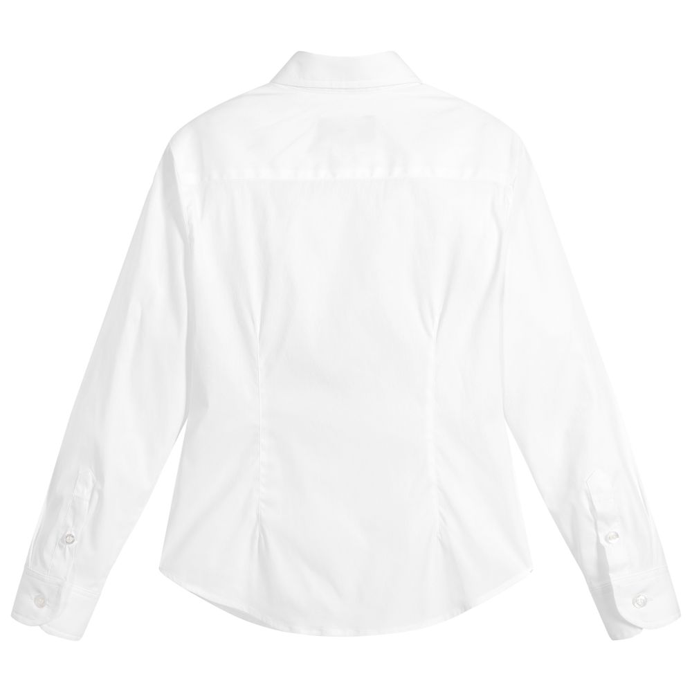 Boys White Cotton Shirt