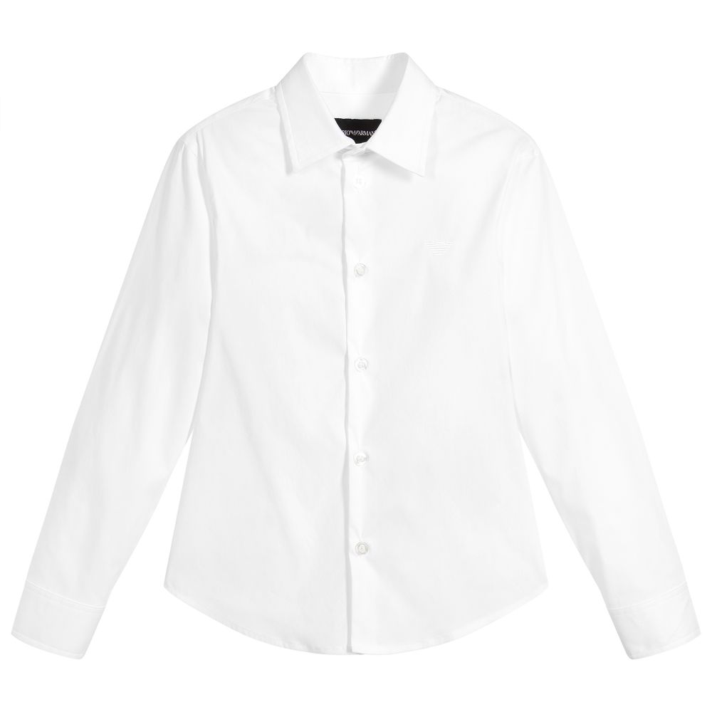 Boys White Cotton Shirt