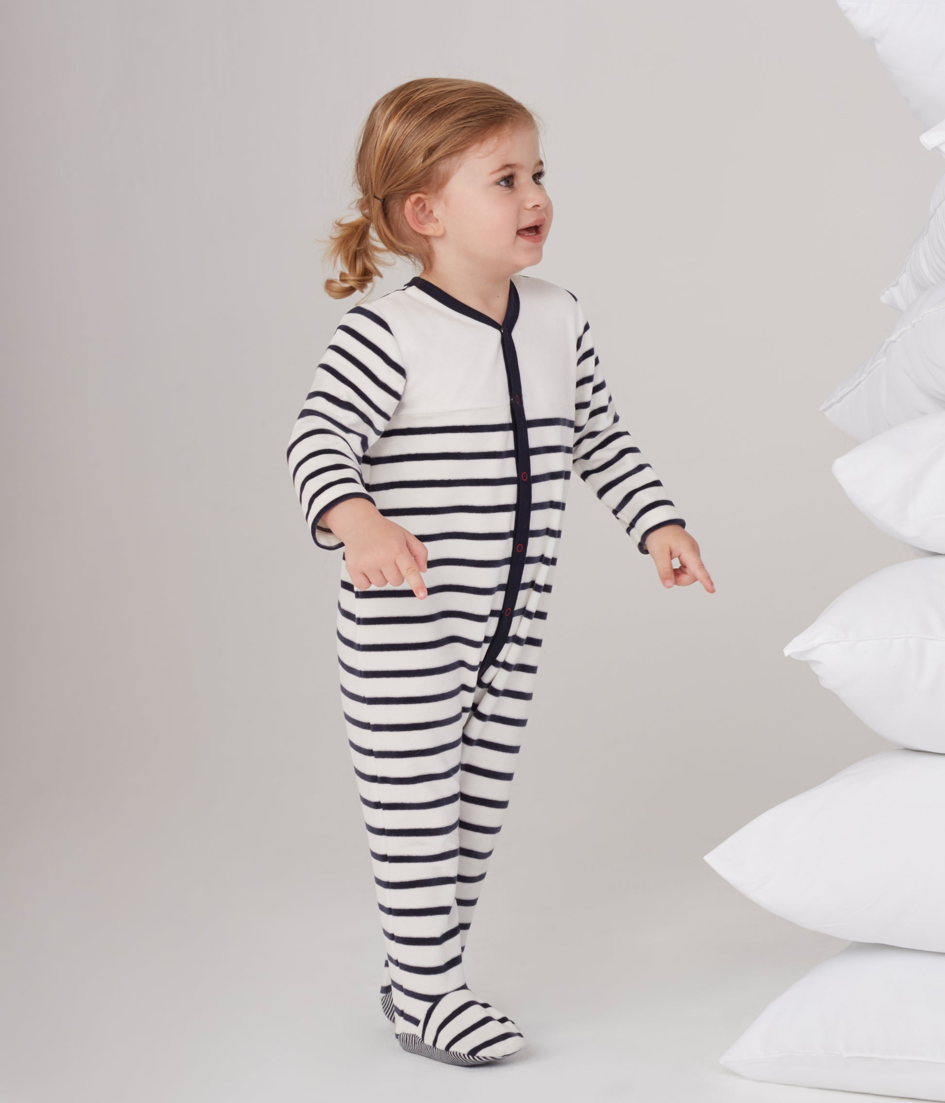 Baby Boys & Girls Black Striped Cotton Jumpsuit