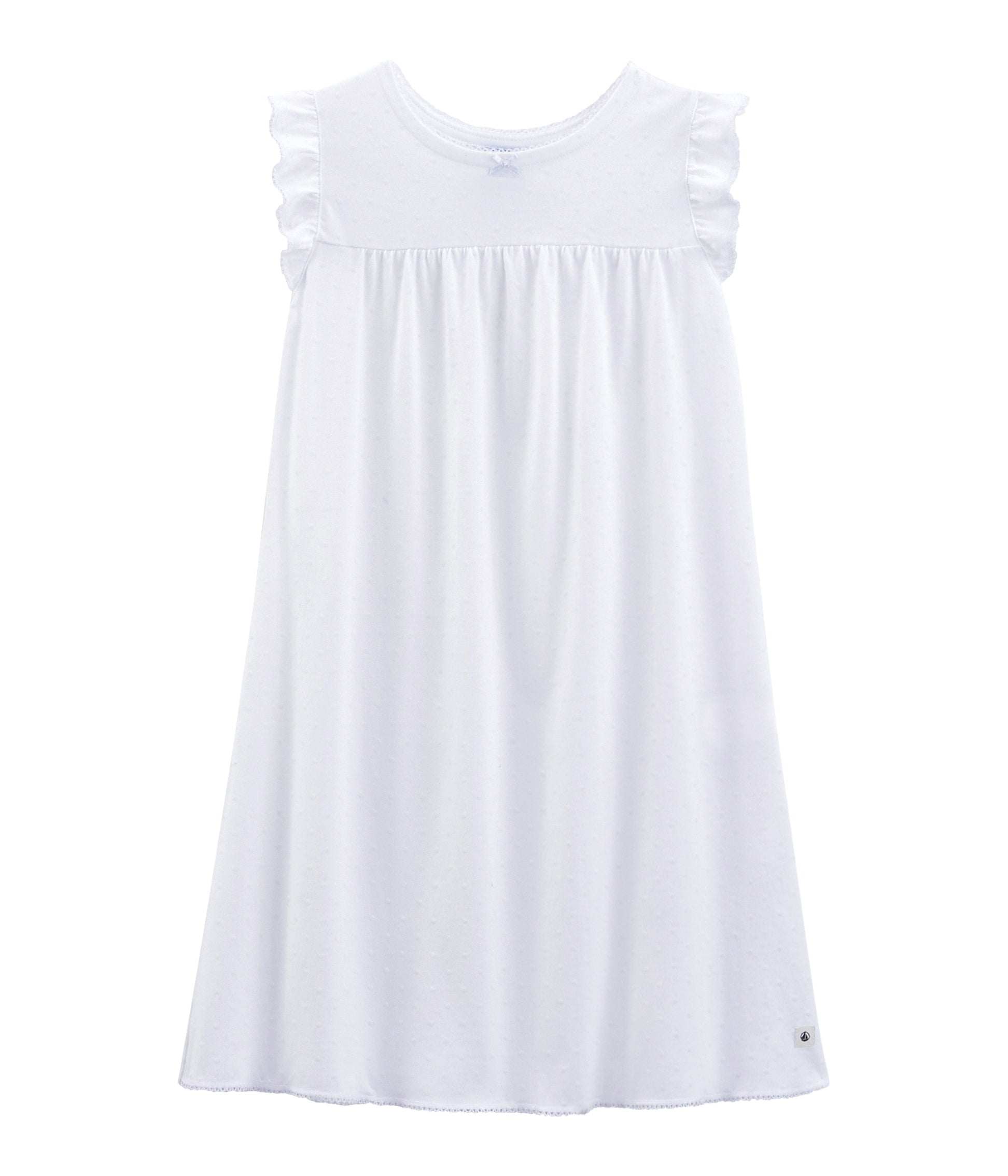 Girls White Cotton Nightwear