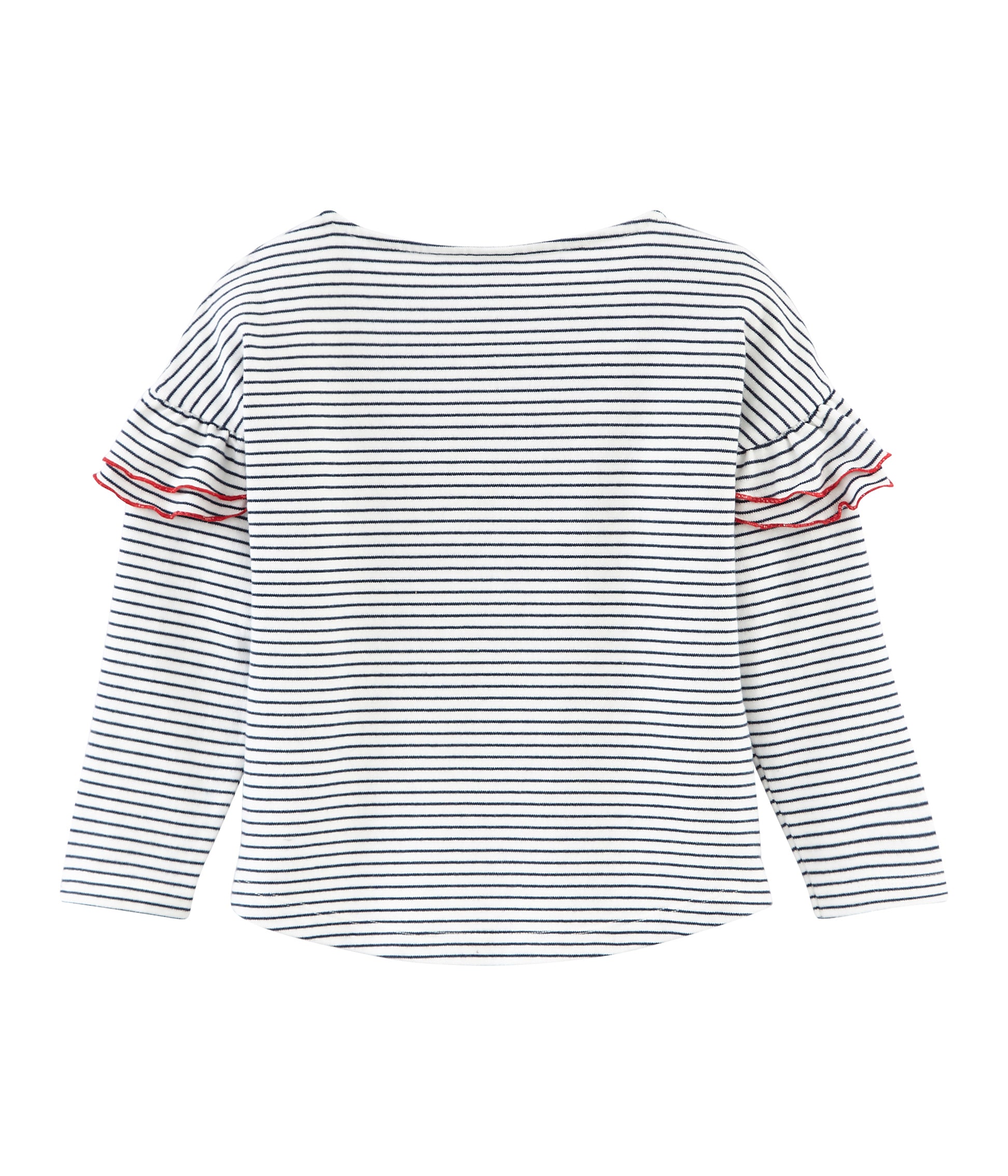 Girls Black & White Striped Cotton Sweatshirt