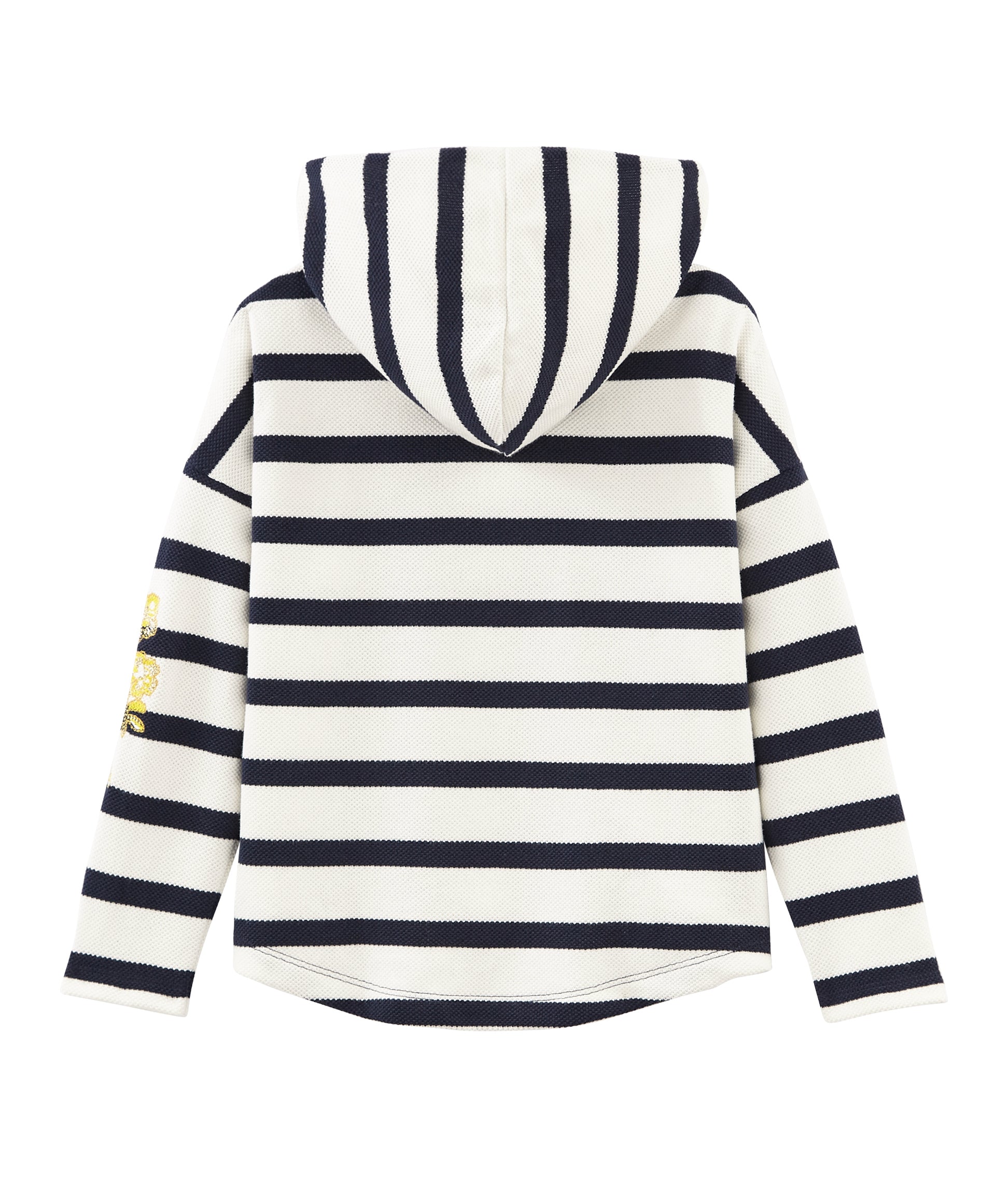 Girls White & Black Stripe Sweatshirt