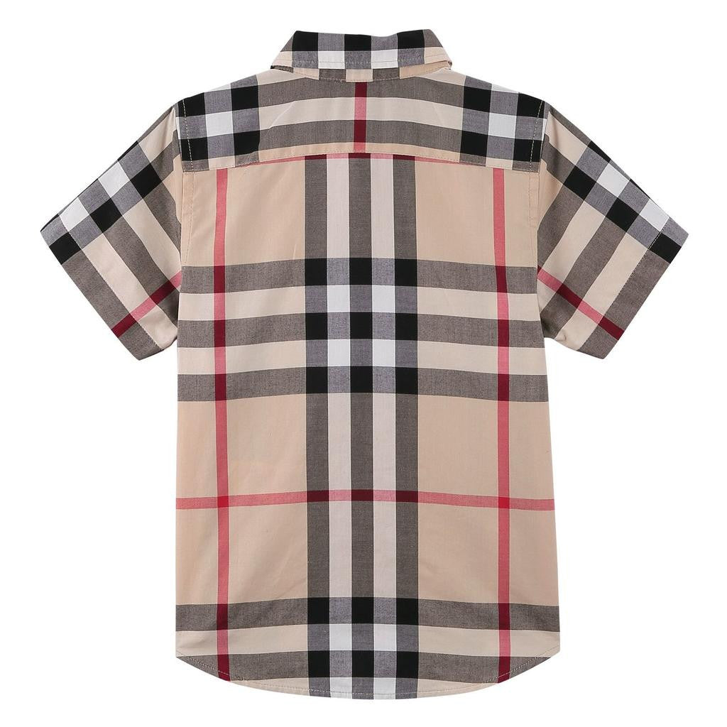 Boys Multicolor Classic Check Short Sleeve Shirt - CÉMAROSE | Children's Fashion Store - 2