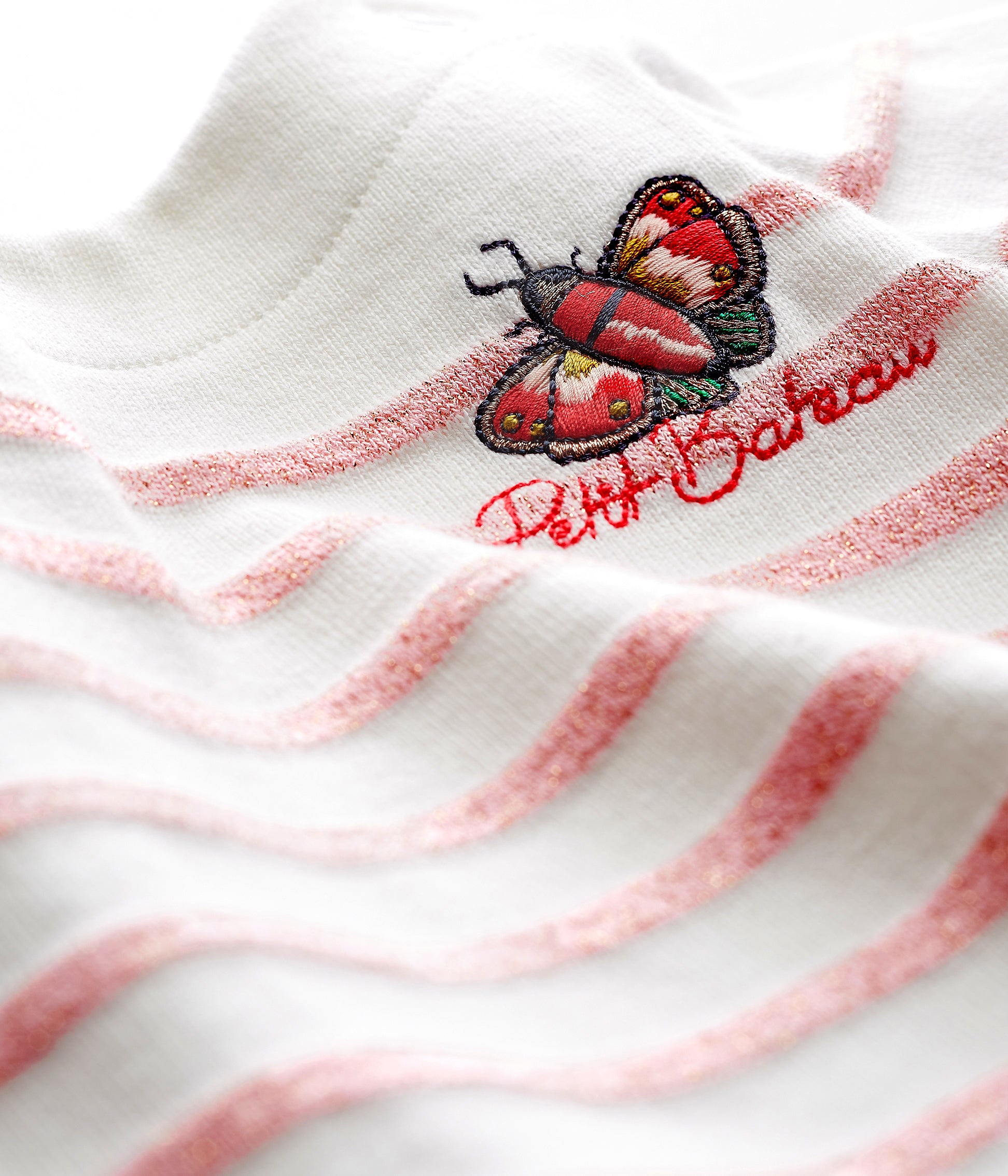 Baby Girls Pink & White Cotton Babysuits