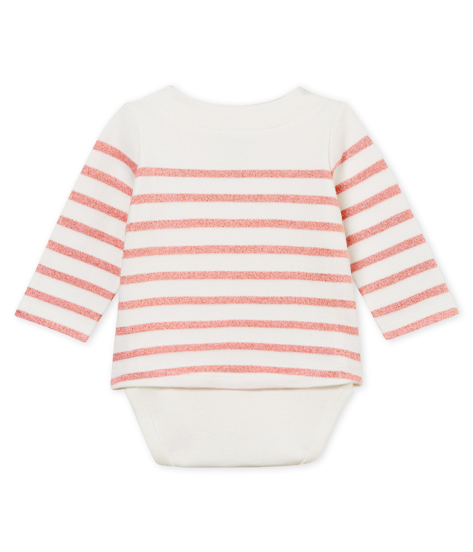 Baby Girls Pink & White Cotton Babysuits