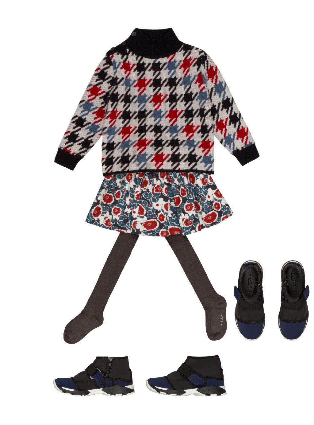 Girls Multicolor Striped Trims Wool Sweater - CÉMAROSE | Children's Fashion Store - 2