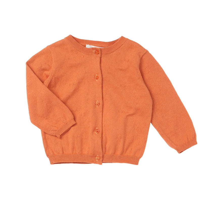 Baby Dark Red Cotton Knitted Cardigan - CÉMAROSE | Children's Fashion Store