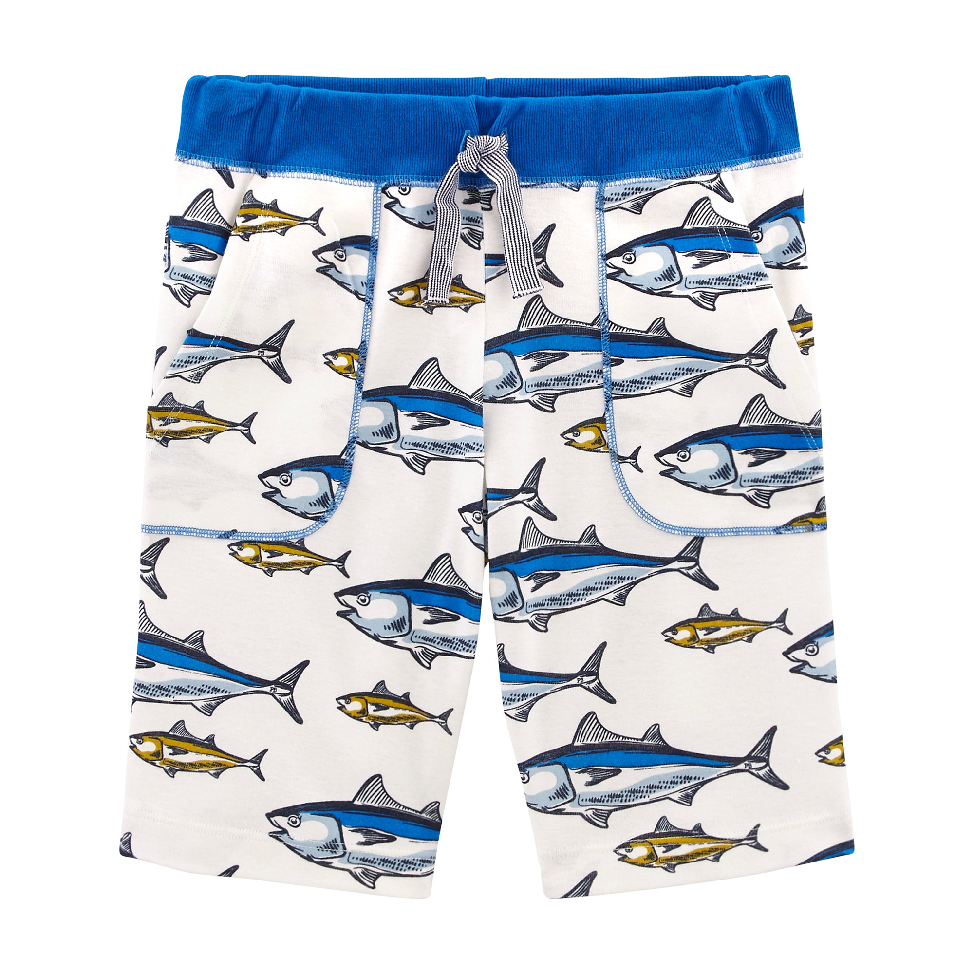 Boys Blue Fish Printed Shorts