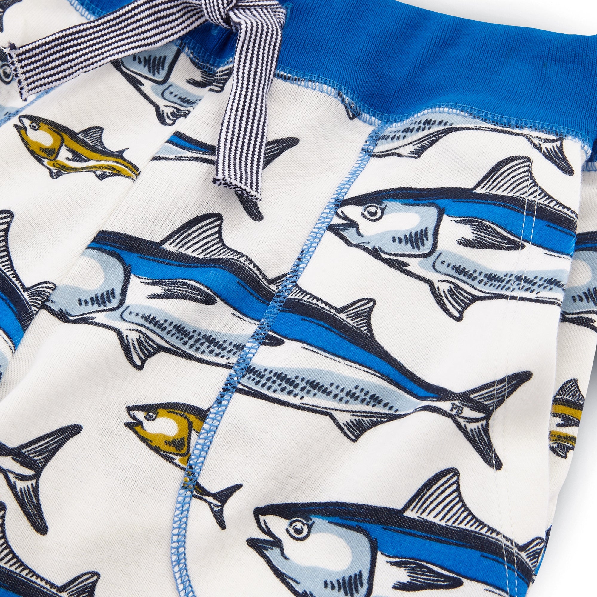 Boys Blue Fish Printed Shorts