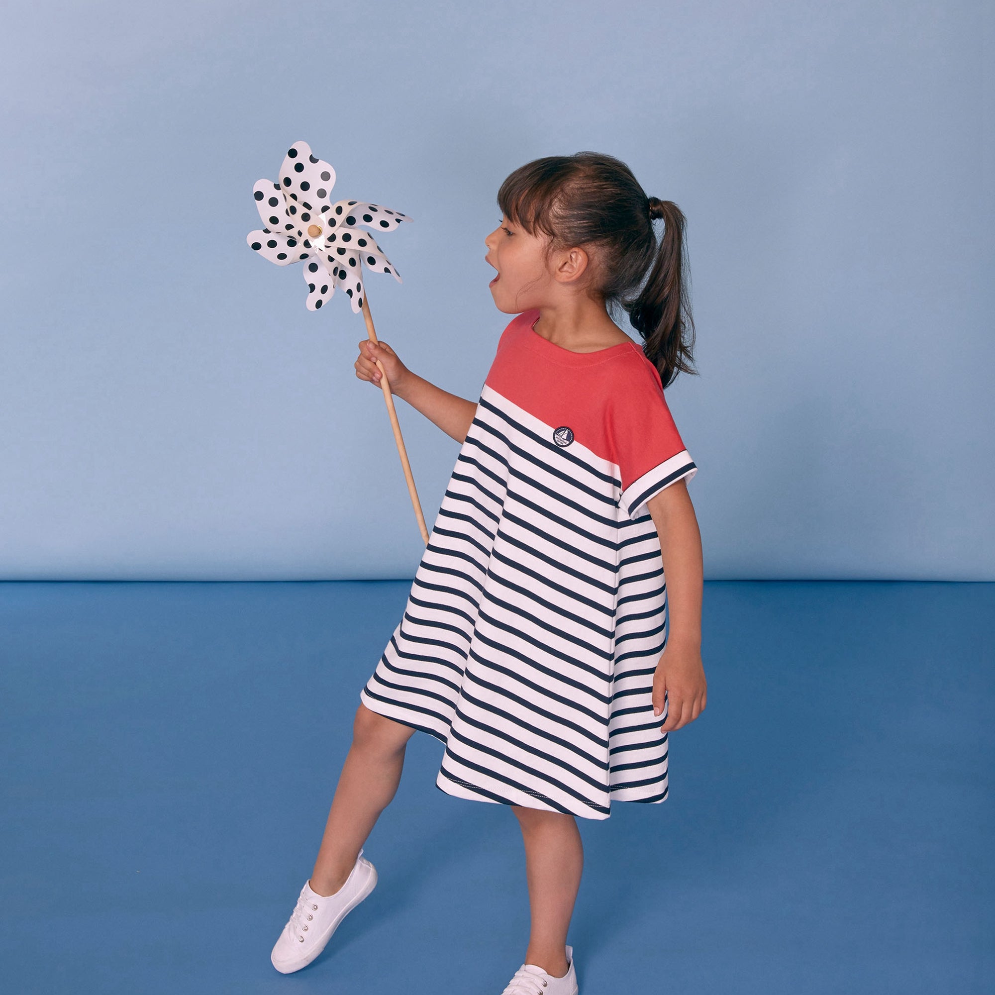 Girls Pink Stripes Dress