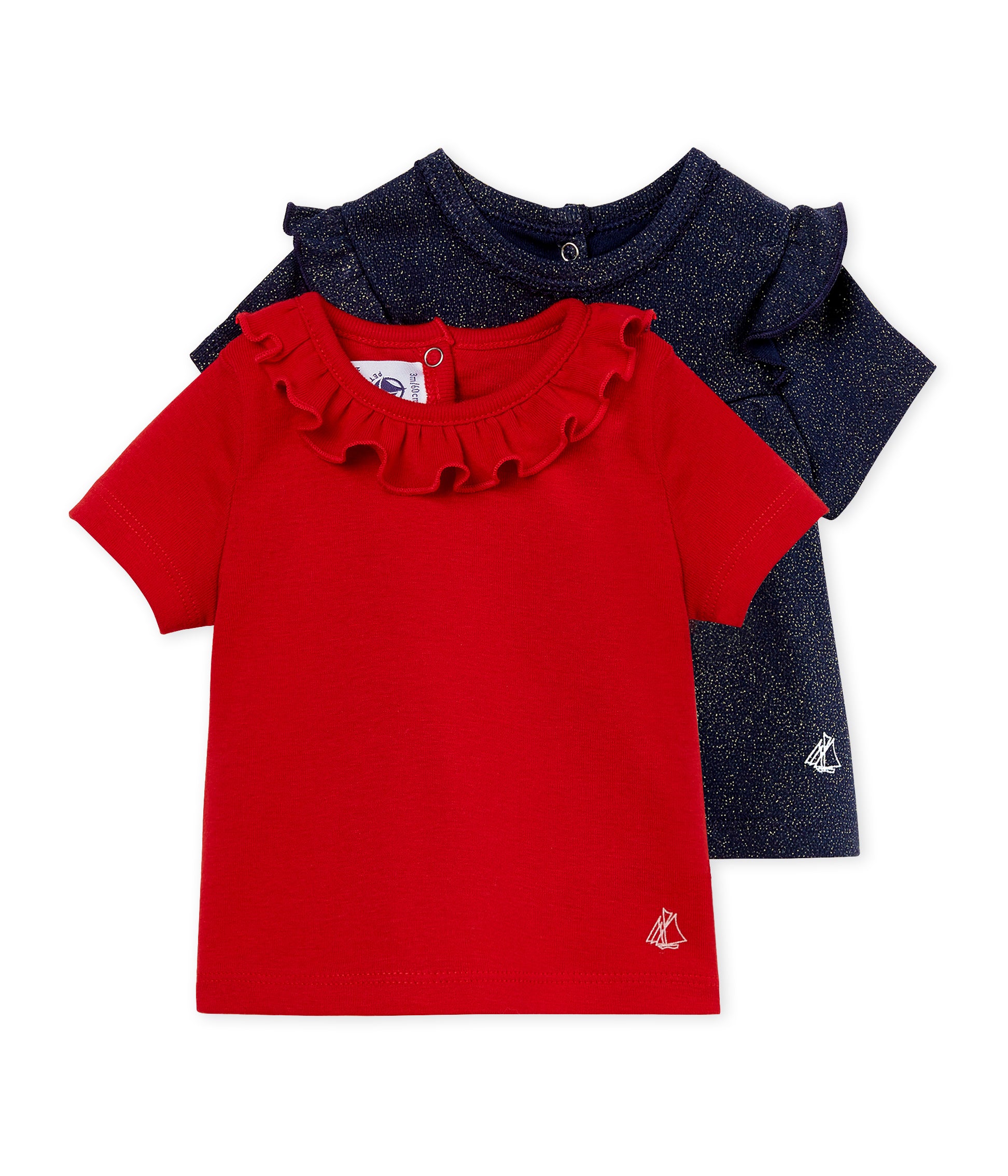 Baby Girls Red & Navy Cotton T-shirt