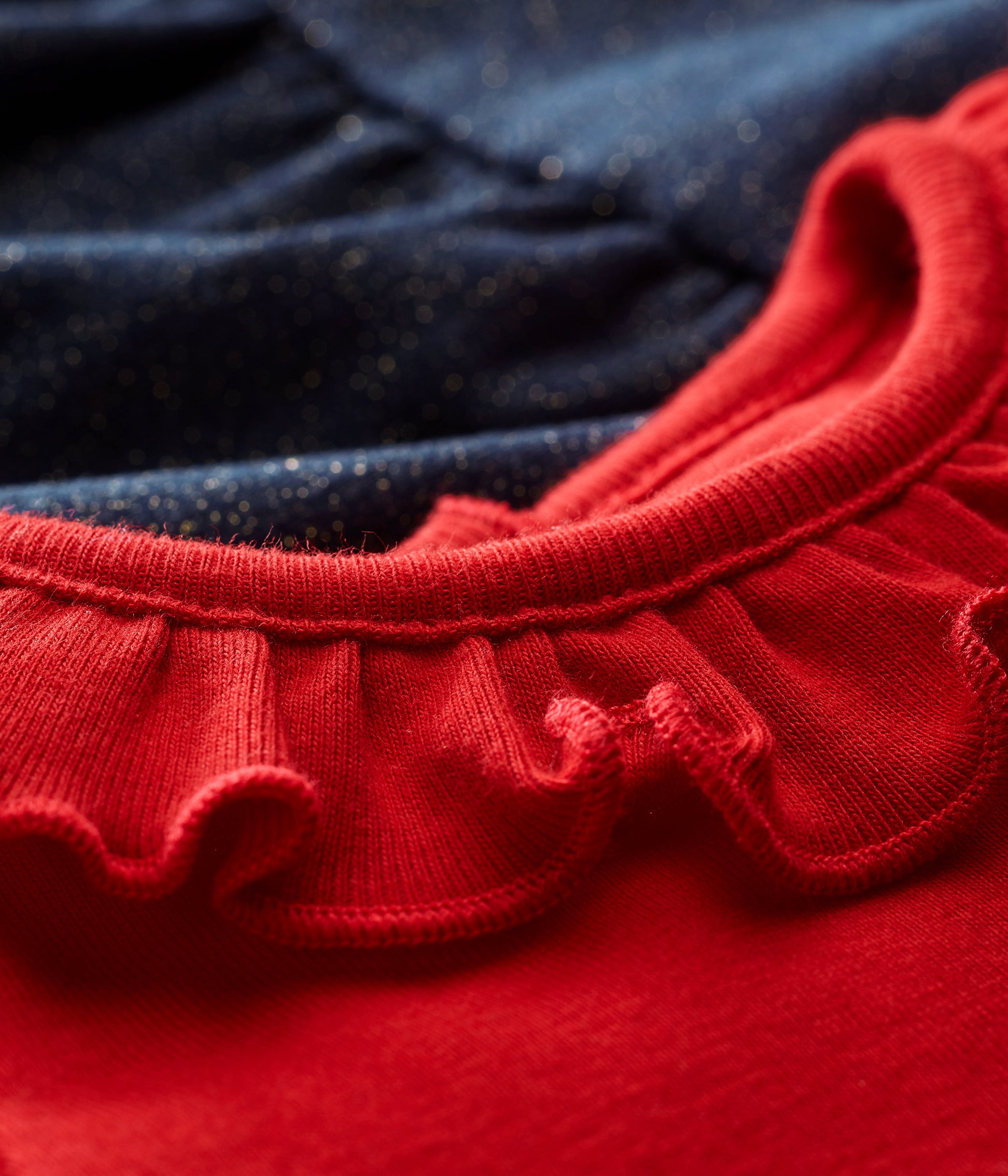 Baby Girls Red & Navy Cotton T-shirt