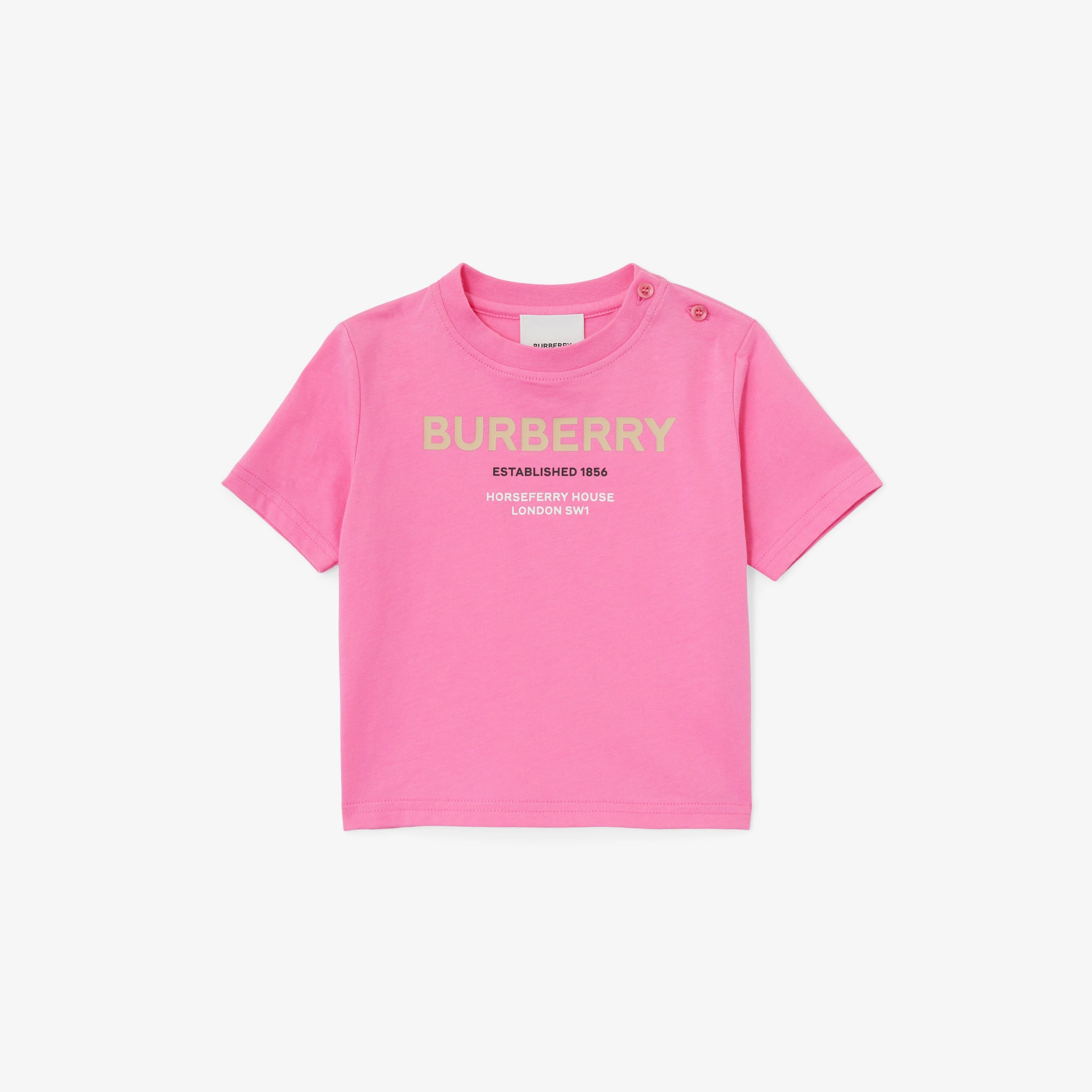 Baby Girls Pink Logo Cotton T-Shirt