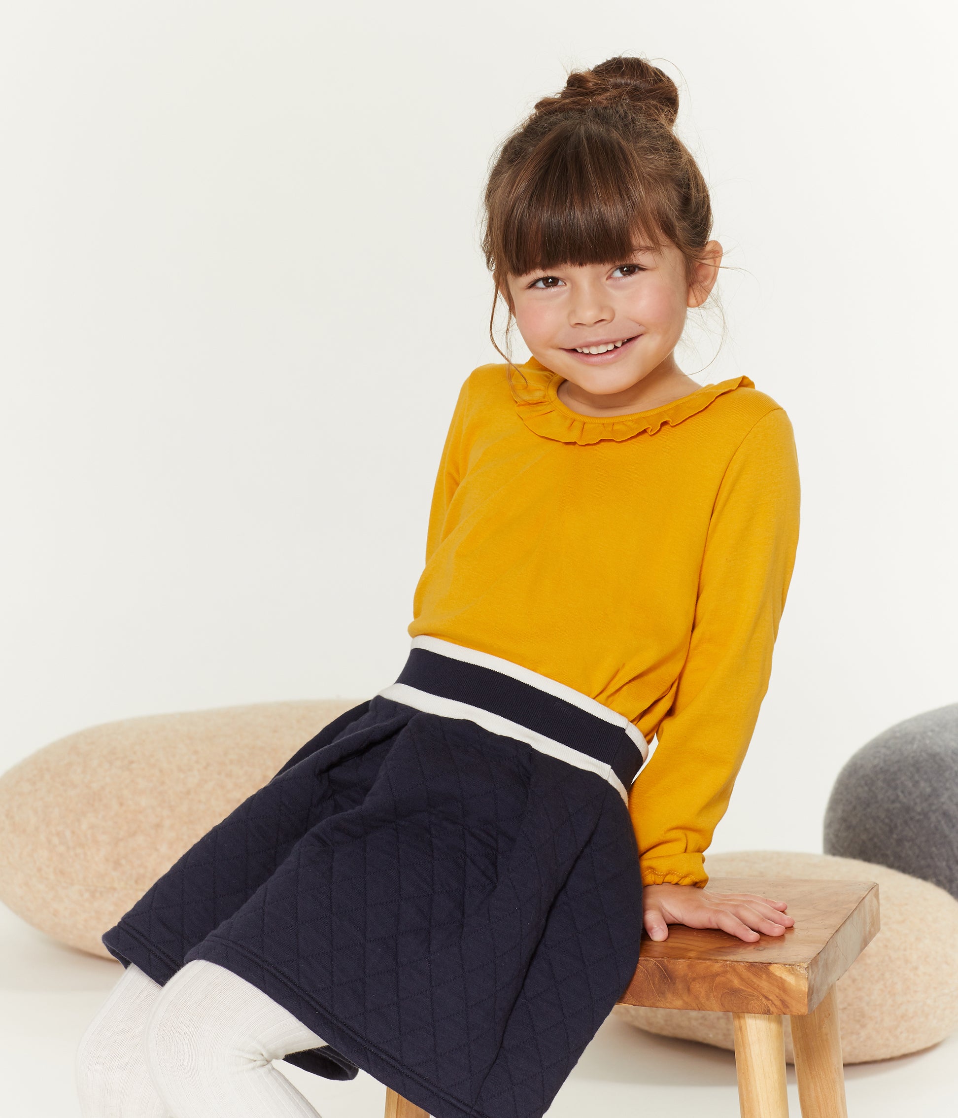 Girls Blue Logo Cotton Skirt