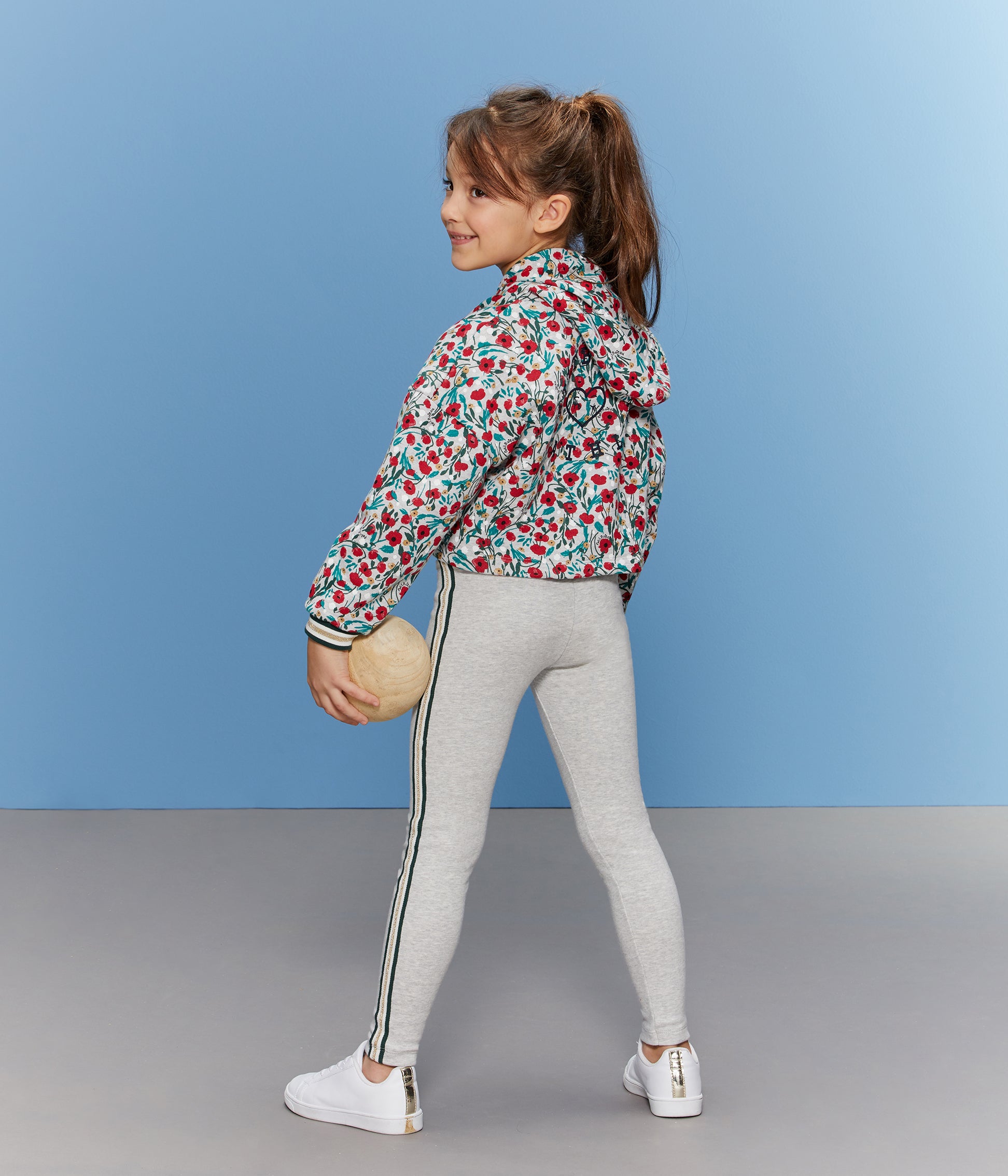 Girls Grey Cotton Leggings