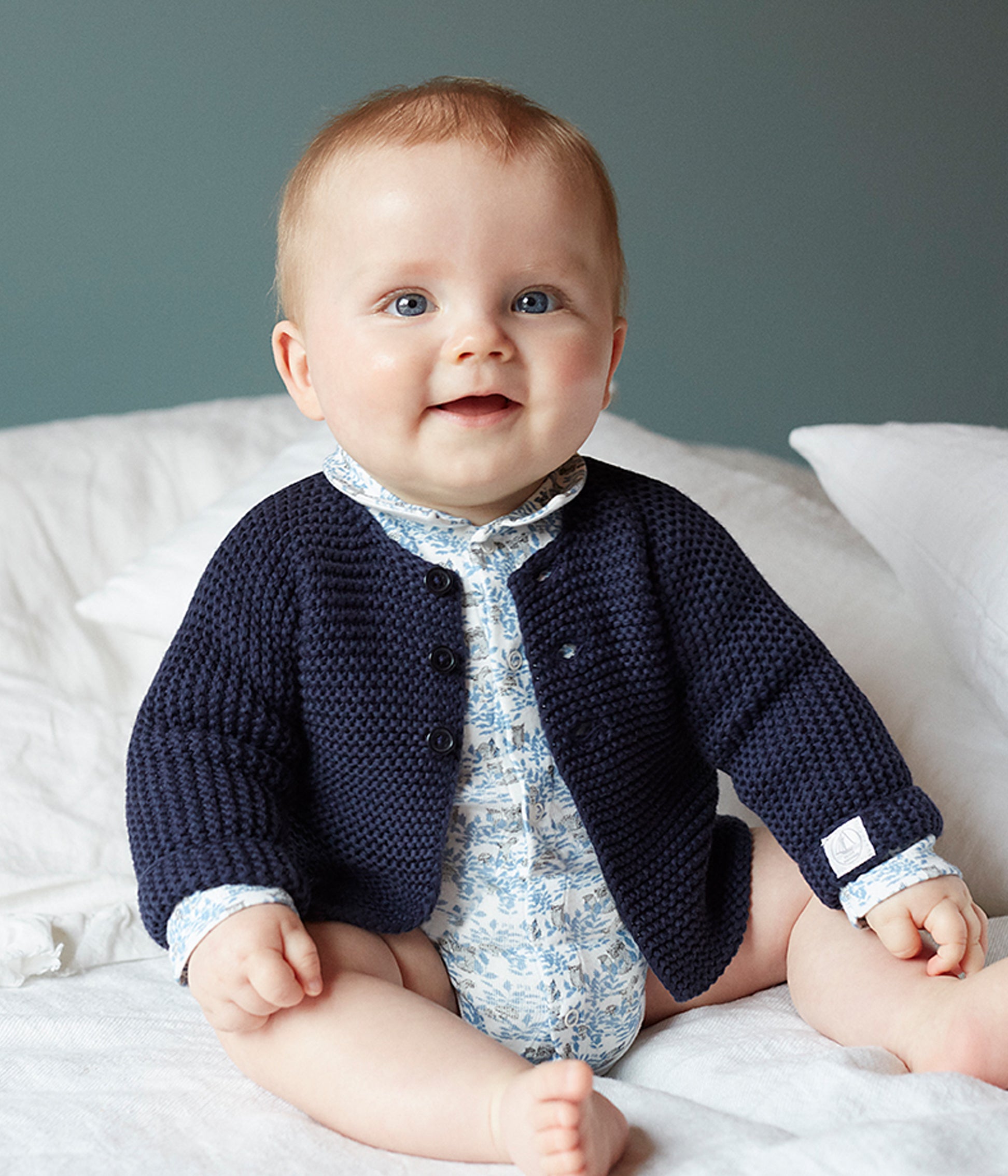 Baby Boys Navy Cotton Cardigan