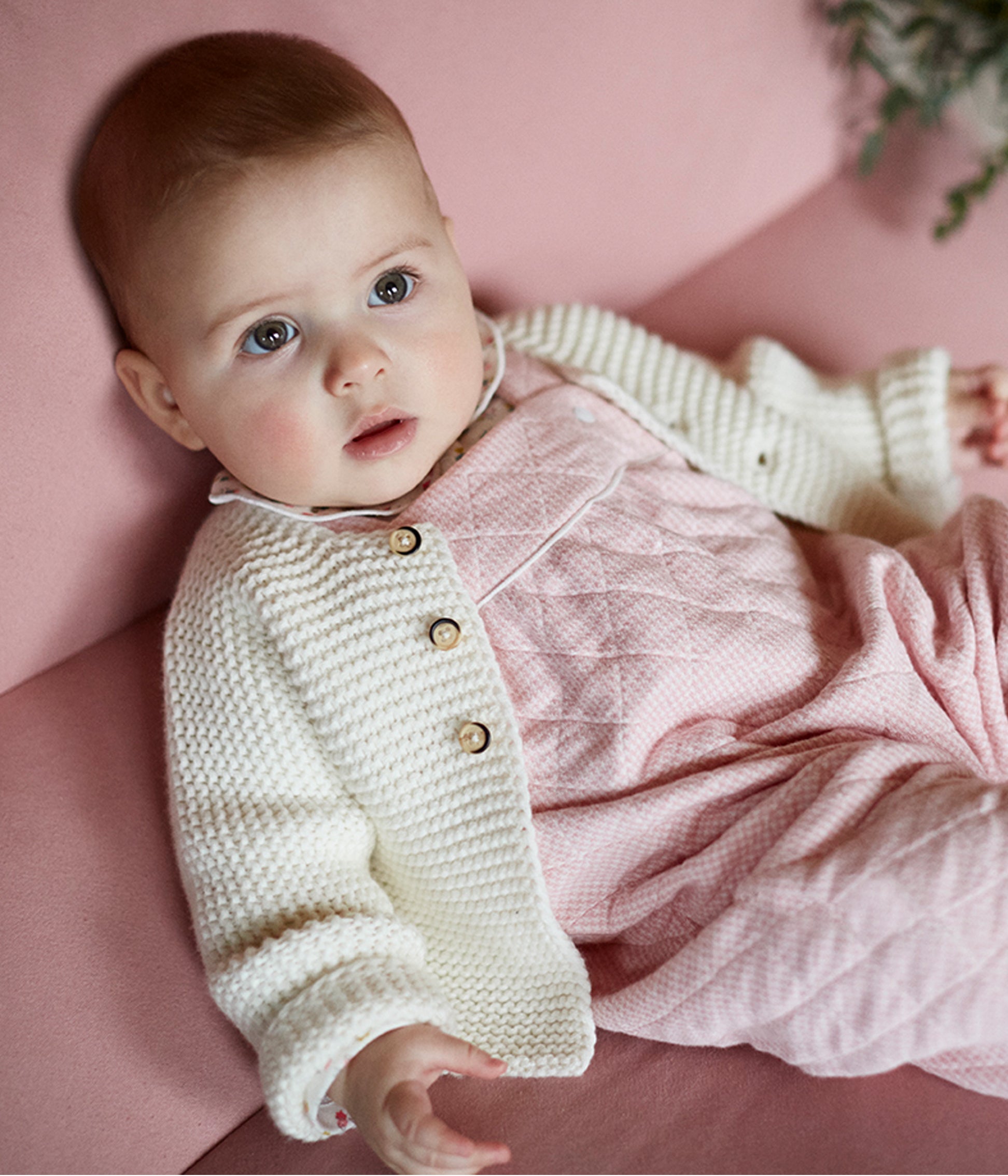 Baby Boys White Cotton Cardigan