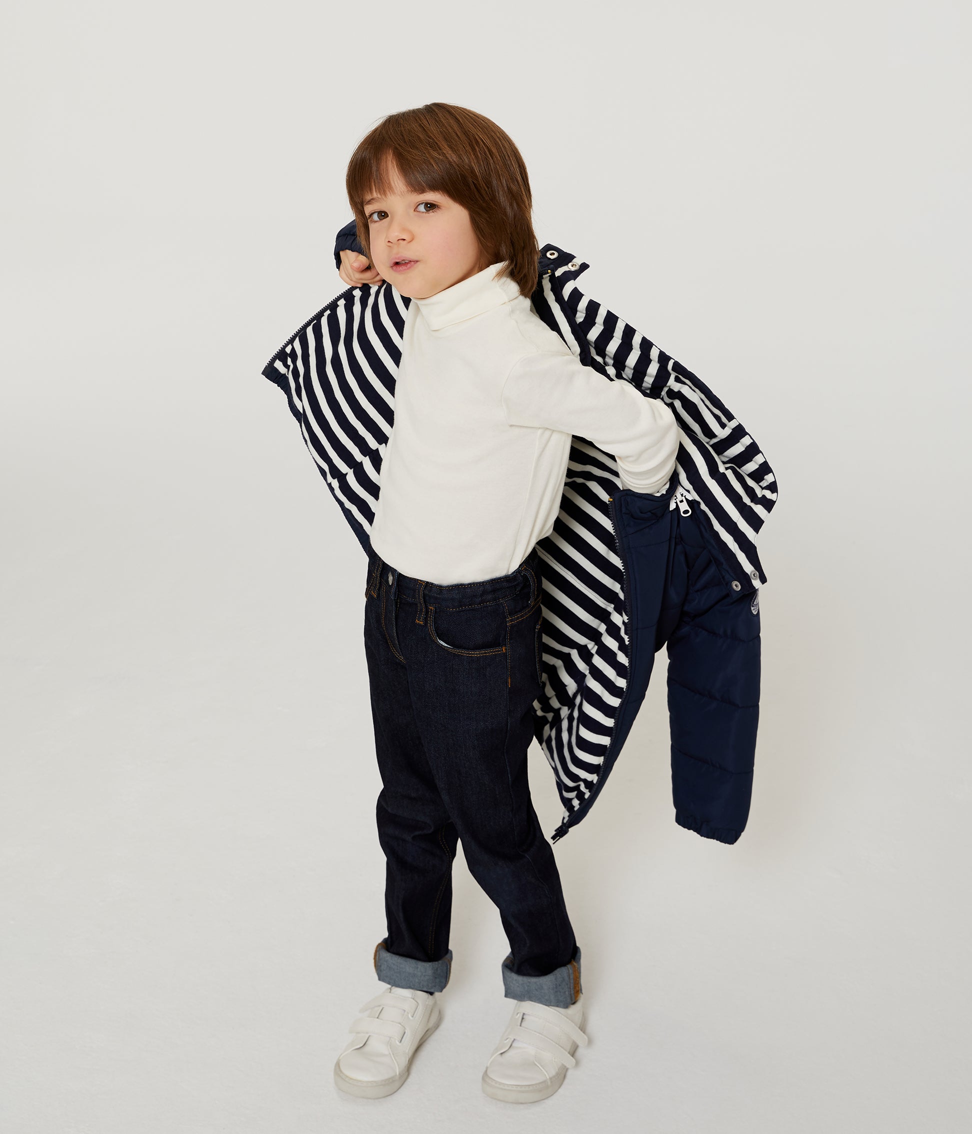 Boys & Girls Dark Blue Double Sided Coat