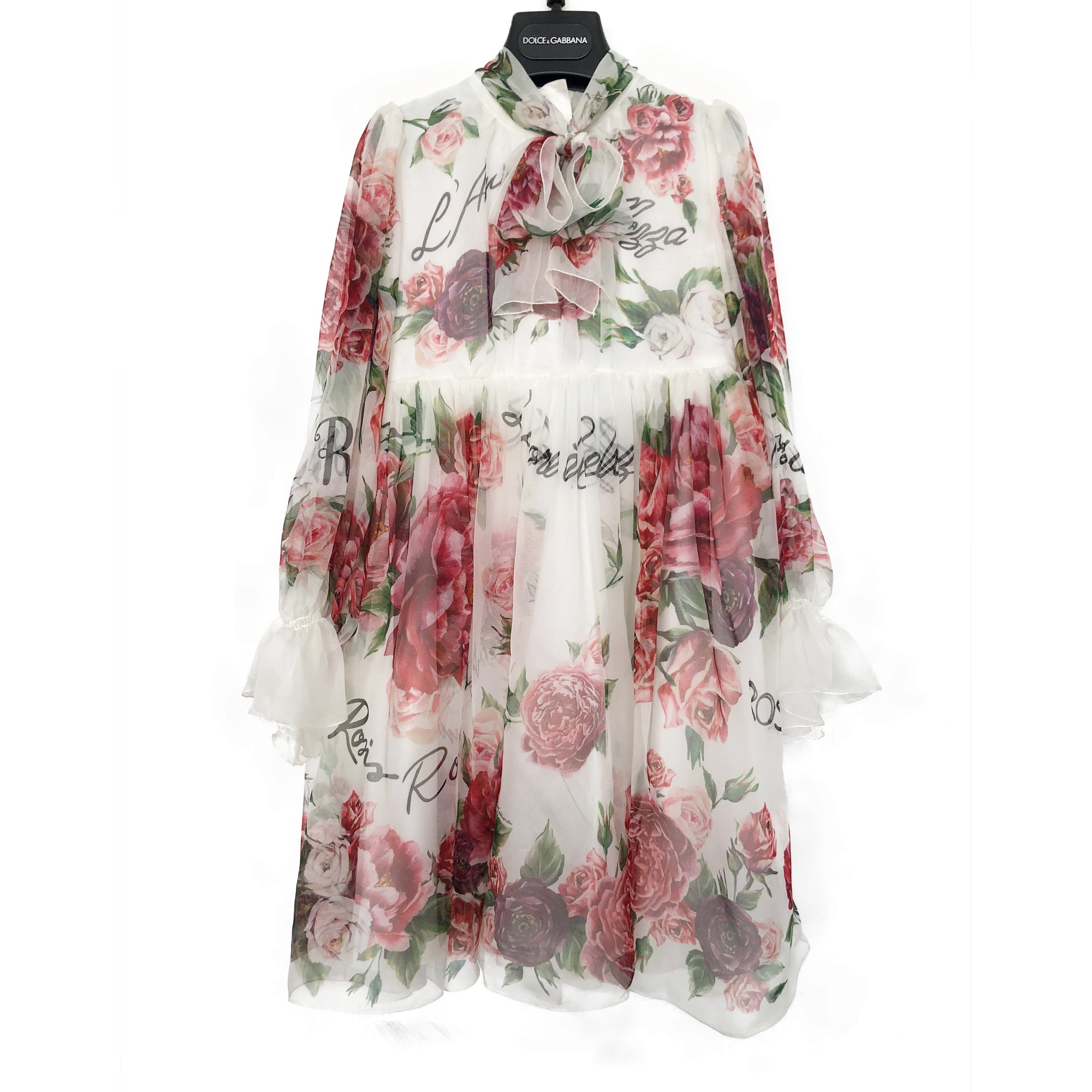 Girls White Rose Dress
