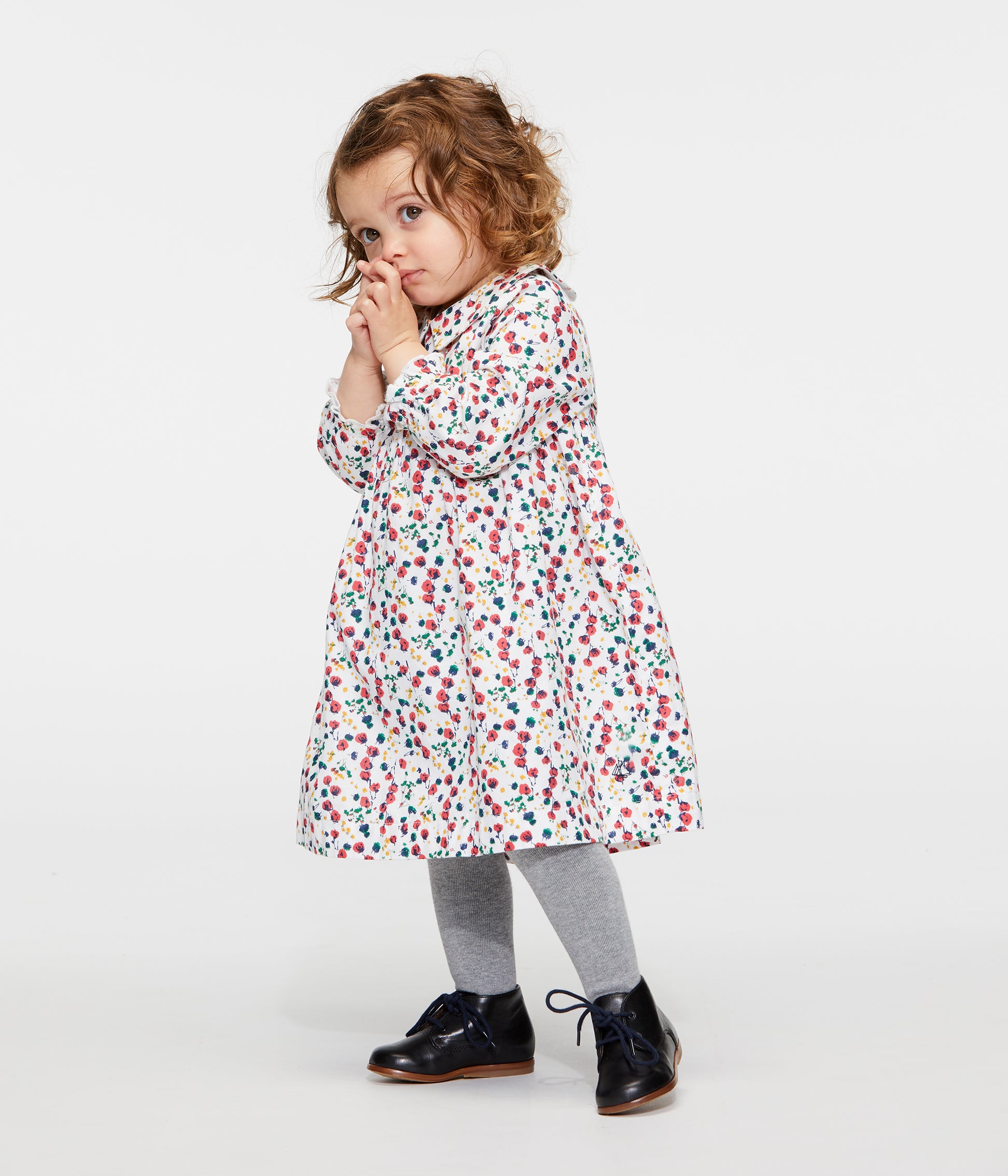 Baby Girls Multicolor Floral Cotton Dress