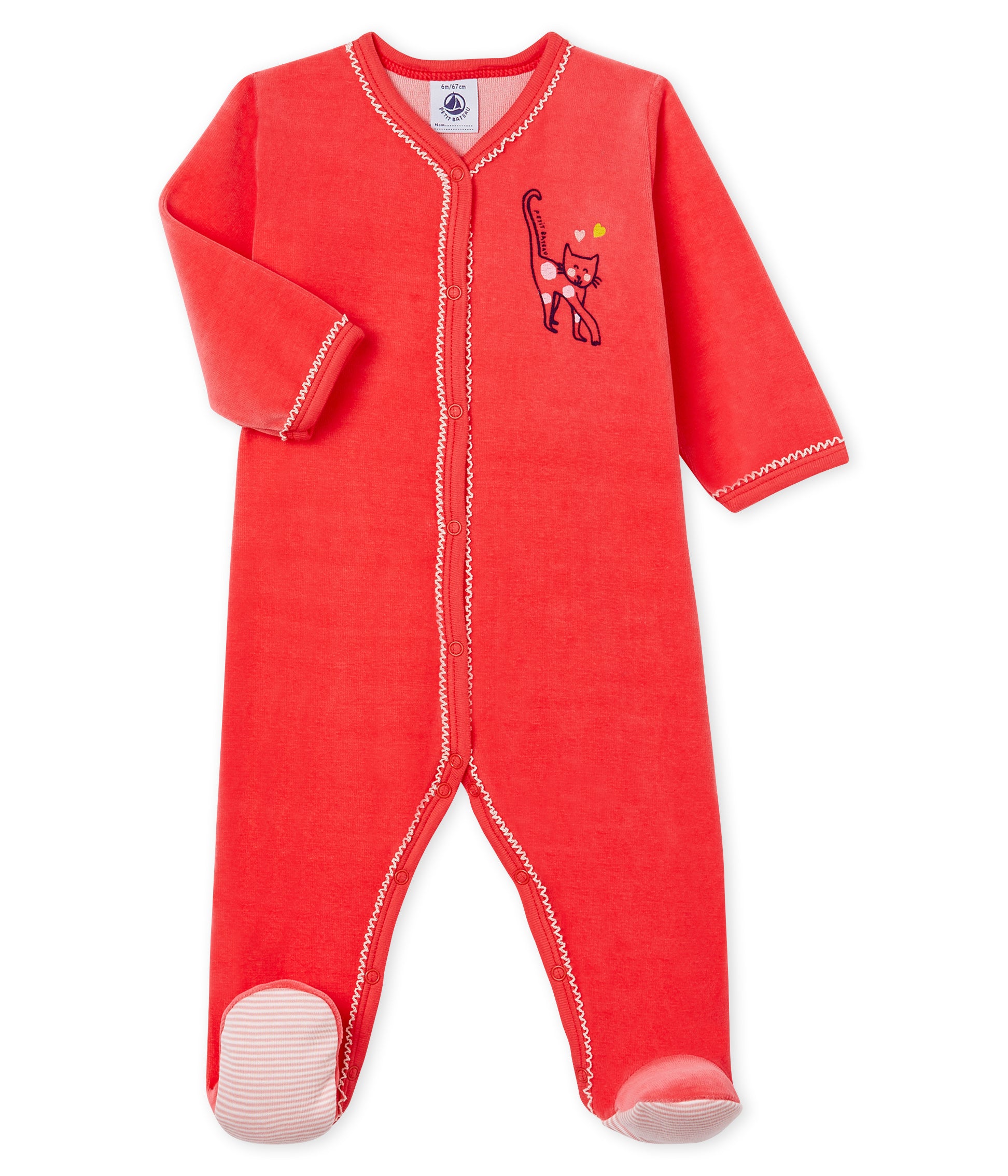 Baby Girls Red Cotton Jumpsuit