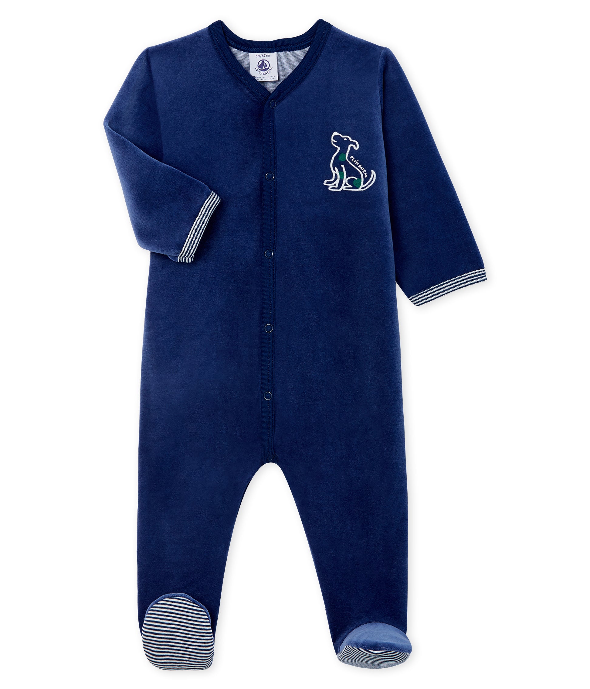 Baby Boys Blue Cotton Jumpsuit