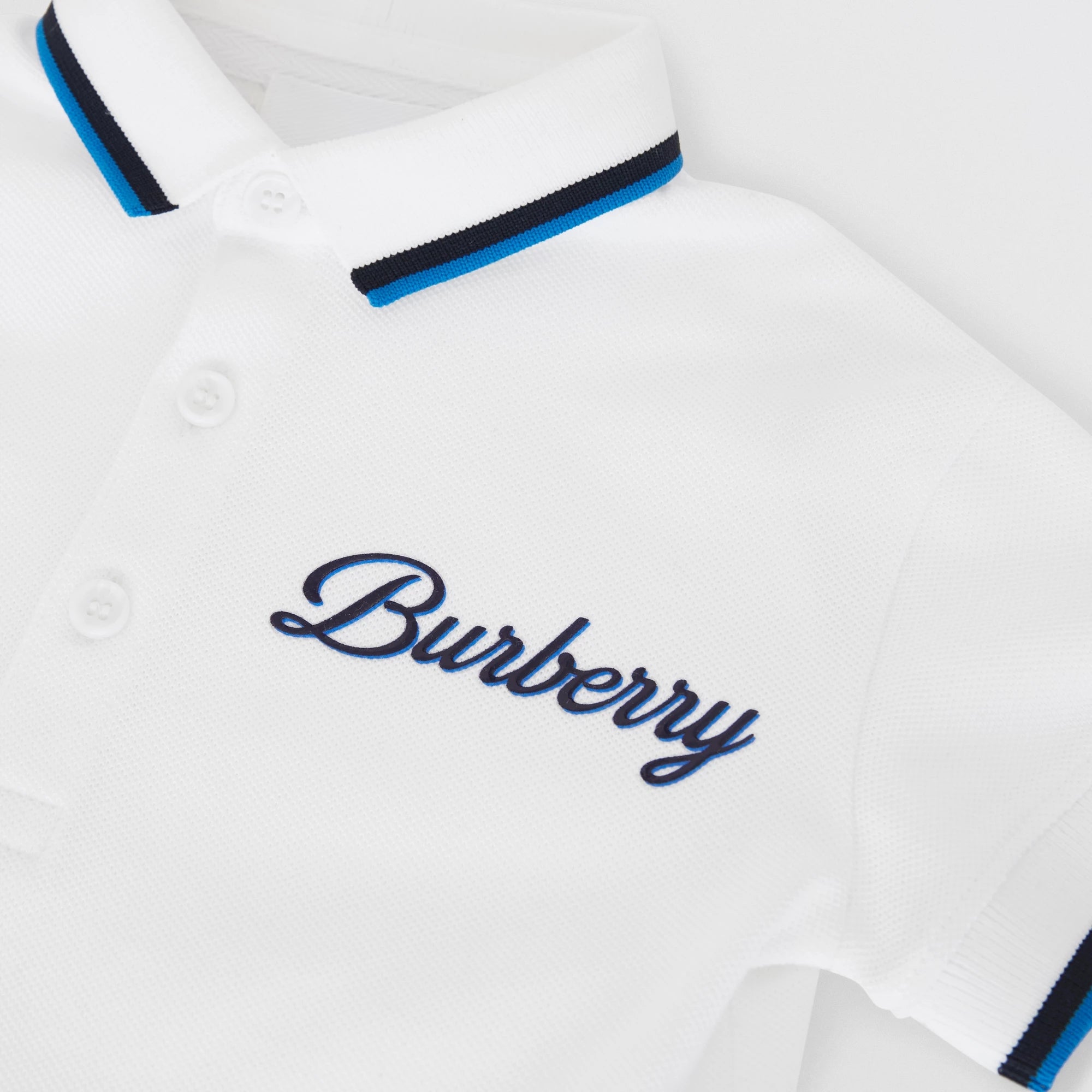 Baby Boys White Logo Cotton Polo Shirt