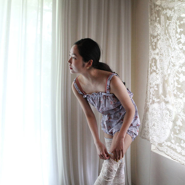 Girls Blue Floral Ballet Trousers